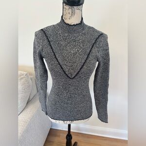 Ganni grey marbled knit sweater size XS